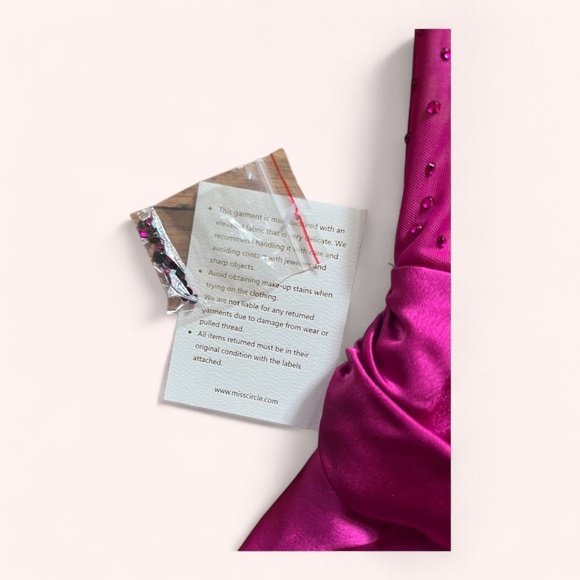 Miss Circle Fuchsia Darlene Crystal Corset Satin Cocktail Formal Dress NWT Sz S - Picture 8 of 11